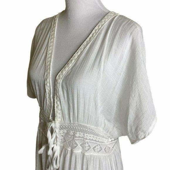 Womens Crochet Lace Waist Tie Kimono Cover Up - Picture 7 of 12